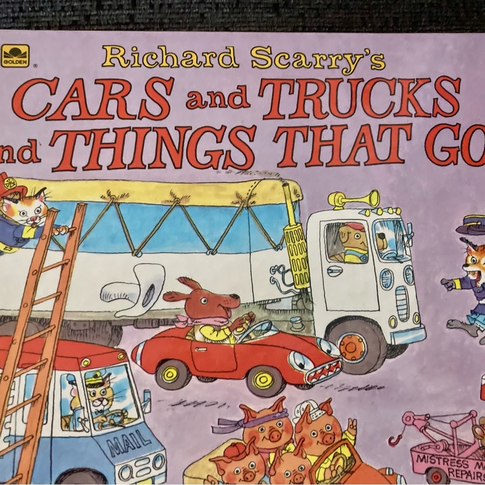 Vintage little golden book cars and trucks